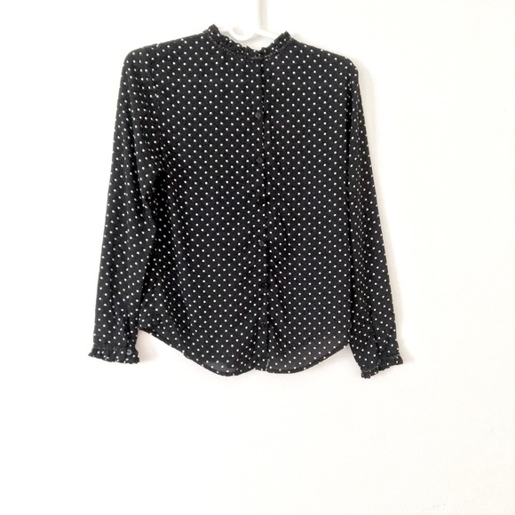 BONGO Black Polka-Dot Blouse. - Picture 2 of 3